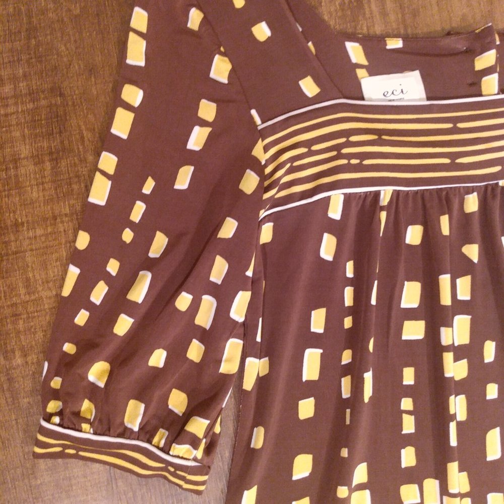 Vintage Retro Print Peasant Top | Medium - Picture 4 of 7